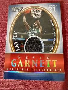 lot 112 image: Kevin Garnett Game Worn Jersey Card - #d200