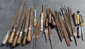 lot 36 image: Collection of Metal Files of Various Sizes, Screwdriver and More