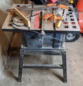 lot 126 image: Ryobi 10 Table Saw, Clamps and More
