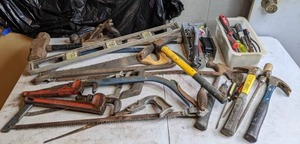 lot 117 image: Large Assortment of Tools Hammers, Screwdrivers, Wrenches and More