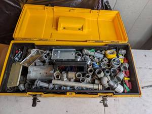lot 104 image: Stack-On Toolbox with Wire and Fittings