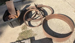 lot 169 image: Variety of Vintage Car Parts (Possibly Dodge) and Scrap Metal