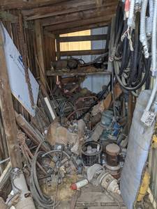lot 247 image: Room Full of Scrap, Metal, Tubes, Ect.
