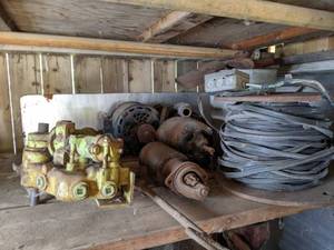 lot 196 image: Shelf of Motors and Parts, Spool of Wire