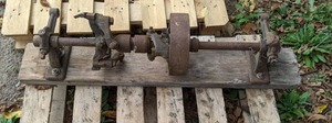 lot 266 image: Bolted on Piece of Wood Vintage Equipment Part