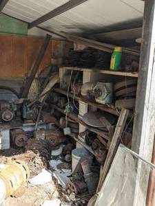 lot 356 image: Large Lot of Automotive Parts, Variety of Metal Parts and Pieces, including Amarillo Right Angle Pump Drive, Spools of Wire, and Much More