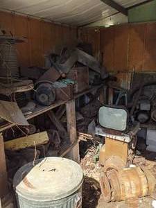 lot 355 image: HUGE LOT of Metal and Automotive Parts Including Vintage Fairbanks Morse AC motor, Hobart Bros. GeneratorMotor, Fairbanks Morse Induction Motor, Variety of Dodge and Other Parts