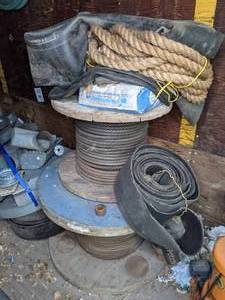lot 441 image: Two Spools of Steel Wire Rope and More