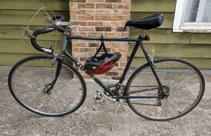 lot 451 image: Vintage Raleigh Womens Road Bicycle and Bell One Size Bicycle Helmet in Red