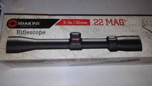 lot 445 image: Simmons Scope .22 Mag.  3-9x  32mm.