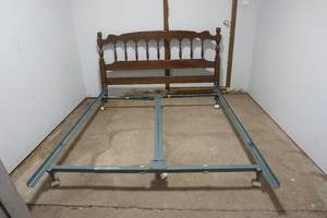lot 30 image: Wooden headboard and bedframe