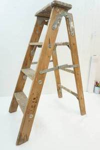 lot 69 image: Three step Wooden ladder