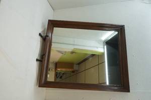 lot 91 image: Wooden framed mirror