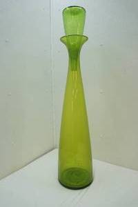 lot 182 image: one giant floral decanter and small vase stopper