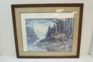 lot 216 image: whitetail Deer painting