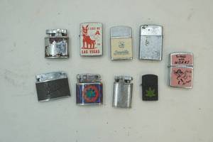 lot 243 image: variety of vintage lighters