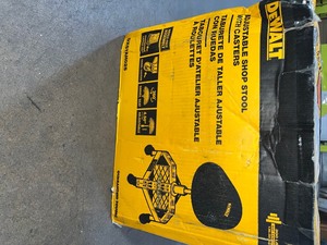 DEWALT 24 in. H x 16 in. W x 16 in. D Adjustable Shop Stool with Casters