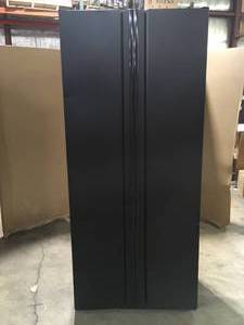 Husky 3-Piece Heavy Duty Welded Steel Garage Storage System in Black (64 in. W x 81 in. H x 24 in. D) dent on the back see pictures  Customer Returns See Terms on Auction