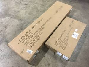 Lot of 2 Assorted Mixed Metal Garage Cabinets Customer Returns See Terms on Auction