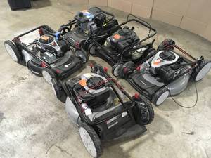 Lot of Assorted Lawn Mowers various conditions see pictures Customer Returns See Terms on Auction
