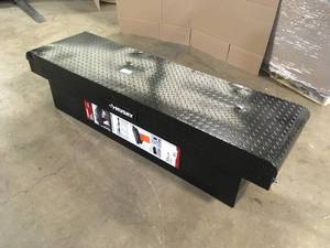 Husky 71.36 in. Matte Black Aluminum Full Size Crossbed Truck Tool Box Customer Returns See Terms on Auction