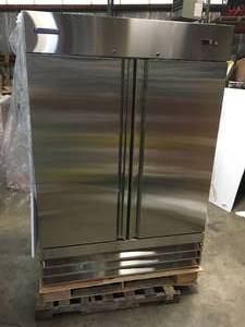 48 cu. ft. 2-Door Commercial Upright Reach-In Freezer in Stainless Steel by Norpole Customer Returns See Terms on Auction