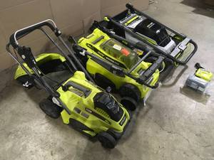 Lot of Assorted Ryobi Lawn Mowers Customer Returns See Terms on Auction
