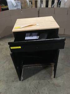 Husky Heavy Duty Welded 20-Gauge Steel 1-Drawer 2-Door Garage Base Cabinet in Black (28 in. W x 32 in. H x 21.5 in. D) Customer Returns See Terms on Auction