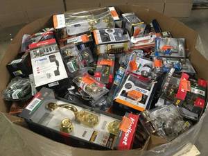 Gaylord of Mixed Assorted Door Knobs and Locks Various Models and Conditions Customer Returns See Terms on Auction