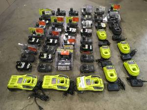 Lot of Ryobi Batteries and Chargers Customer Returns See Terms on Auction