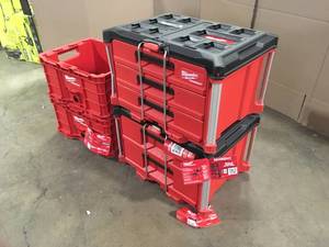 Lot of Milwaukee tool Boxes and Bin Customer Returns See Terms on Auction