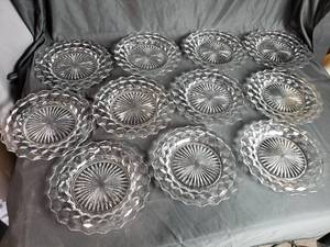 lot 1 image: 11 Fostoria American Crystal Dinner Plates
