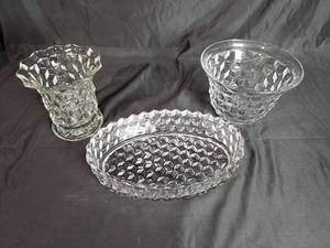 lot 26 image: Fostoria Serving Dish, Vase and Bowl