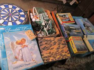 Lot of puzzles golf dart board and ...