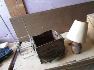 Vintage wood crate with handle, sma...