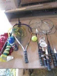 Badminton and tennis racquets...