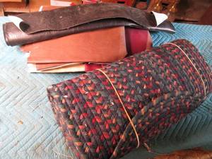 Rug and faux leather pieces...