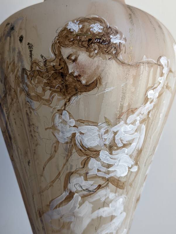 lot 2 image: Stunning Painted Vase by Francois Fressinier