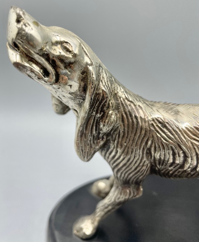lot 400 image: Silver Plated Dog Figurine