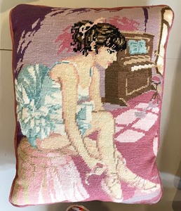 lot 53 image: Trio of Handcrafted Needlepoint Pillows