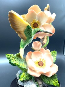 lot 62 image: Montefiori Collection Hummingbird Figurine on a Wooden Base