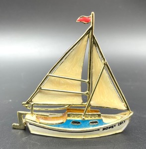 lot 65 image: Monet Enamel Sailboat Trinket Box