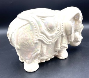 lot 59 image: Iridescent Painted Ceramic Elephant