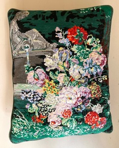 lot 70 image: 2 Nifty Handcrafted Needlepoint Pillows