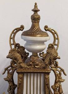 lot 4 image: Brevatto Imperial Bronze Brass with Marble Mantle Clock