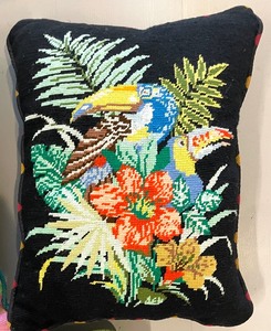 lot 159 image: Trio of Nifty Needlepoint Pillows