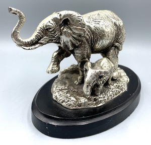 lot 167 image: Fine Elephant Figurine on a Wooden Base