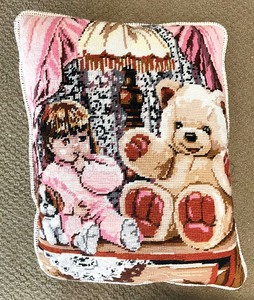 lot 172 image: Three Adorable Handcrafted Needlepoint Pillows