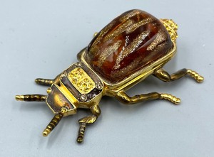 lot 184 image: Beautiful Bejeweled Bug Trinket Boxes and Scorpion Figurine