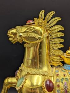 lot 122 image: Enamel and Stone Embellished Horse Figurine